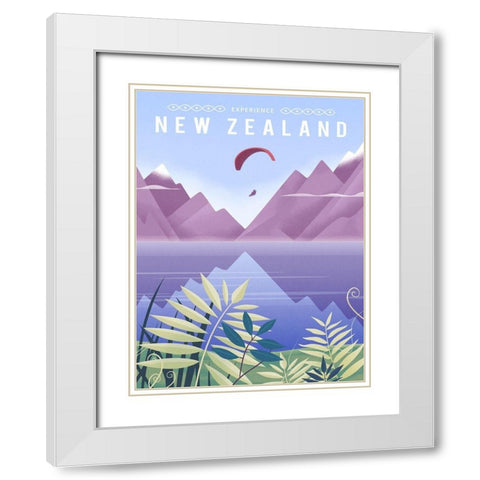 New Zealand White Modern Wood Framed Art Print with Double Matting by Wickstrom, Martin