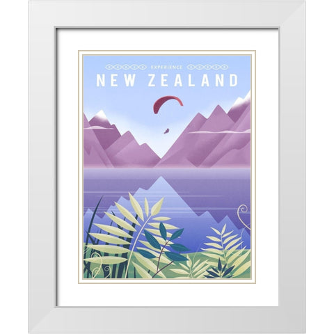 New Zealand White Modern Wood Framed Art Print with Double Matting by Wickstrom, Martin