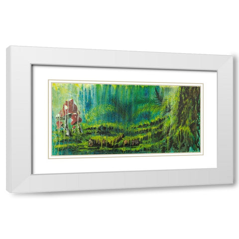 Forest Mushrooms White Modern Wood Framed Art Print with Double Matting by Wickstrom, Martin