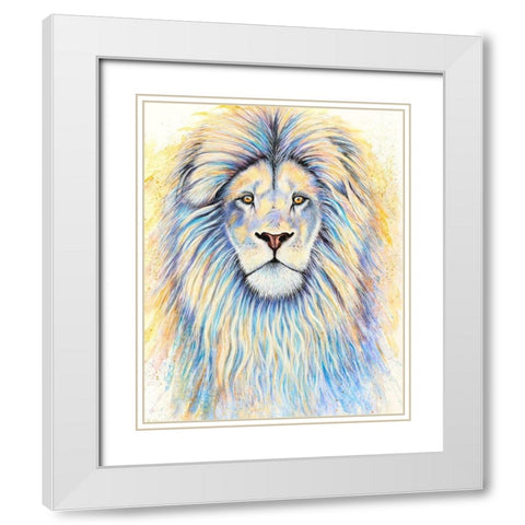 Leo the Lion White Modern Wood Framed Art Print with Double Matting by Wickstrom, Martin