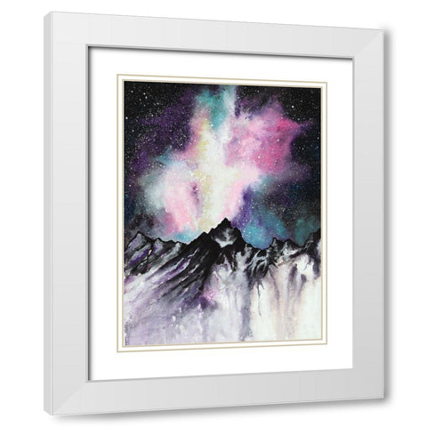 Starruption Galaxy Landscape White Modern Wood Framed Art Print with Double Matting by Wickstrom, Martin