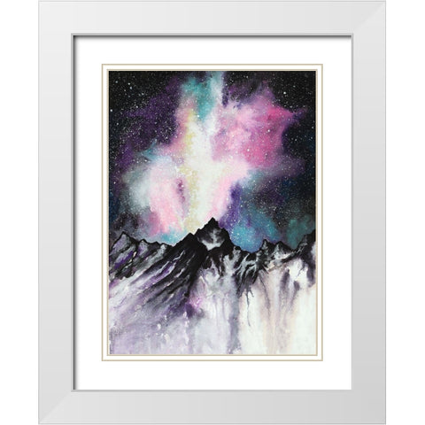 Starruption Galaxy Landscape White Modern Wood Framed Art Print with Double Matting by Wickstrom, Martin