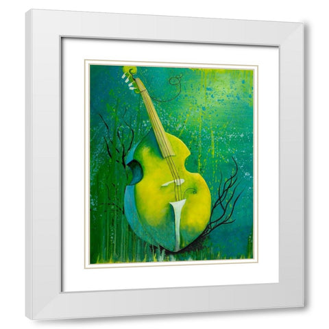 Sunken Dreams Cello White Modern Wood Framed Art Print with Double Matting by Wickstrom, Martin