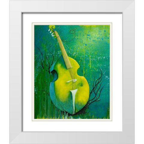 Sunken Dreams Cello White Modern Wood Framed Art Print with Double Matting by Wickstrom, Martin