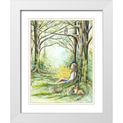 Forest Meditation White Modern Wood Framed Art Print with Double Matting by Wickstrom, Martin
