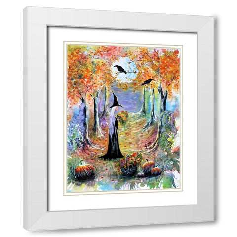 Autumn Witch White Modern Wood Framed Art Print with Double Matting by Wickstrom, Martin
