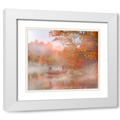Fall Bass White Modern Wood Framed Art Print with Double Matting by Murray Henderson Fine Art