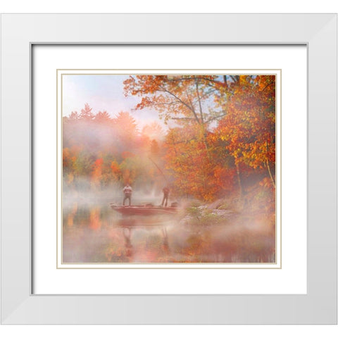 Fall Bass White Modern Wood Framed Art Print with Double Matting by Murray Henderson Fine Art