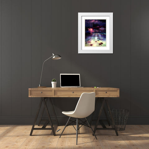 Stary Stary Nite White Modern Wood Framed Art Print with Double Matting by Murray Henderson Fine Art