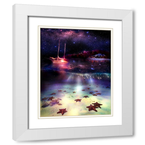 Stary Stary Nite White Modern Wood Framed Art Print with Double Matting by Murray Henderson Fine Art
