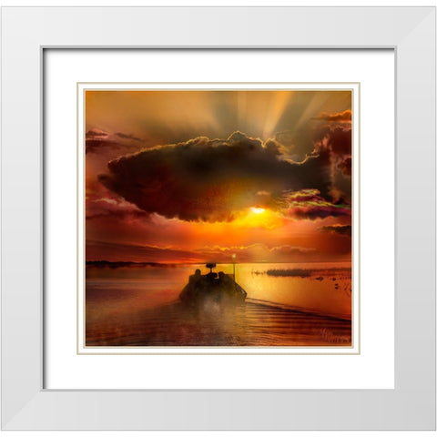 The Morning Bite White Modern Wood Framed Art Print with Double Matting by Murray Henderson Fine Art