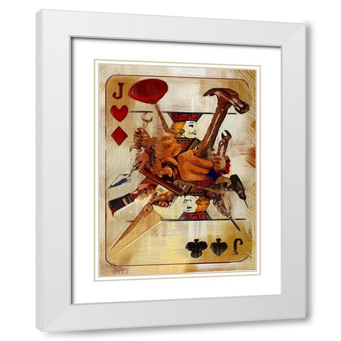 Jack Of All Trades White Modern Wood Framed Art Print with Double Matting by Murray Henderson Fine Art