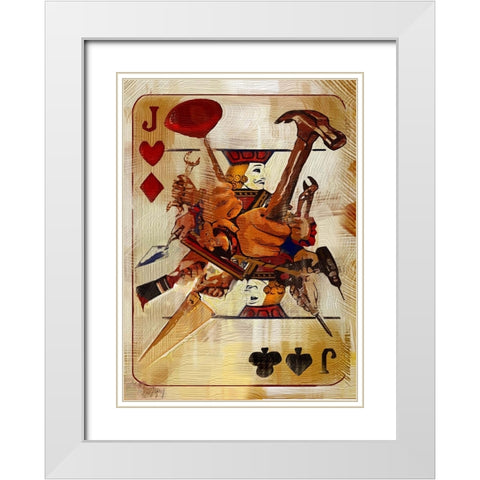 Jack Of All Trades White Modern Wood Framed Art Print with Double Matting by Murray Henderson Fine Art