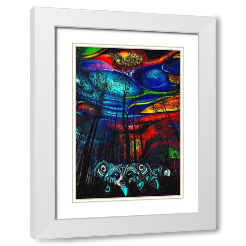 Ghost Wolf White Modern Wood Framed Art Print with Double Matting by Murray Henderson Fine Art