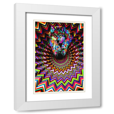 Wolf Run White Modern Wood Framed Art Print with Double Matting by Murray Henderson Fine Art