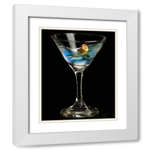 Sharktini White Modern Wood Framed Art Print with Double Matting by Murray Henderson Fine Art