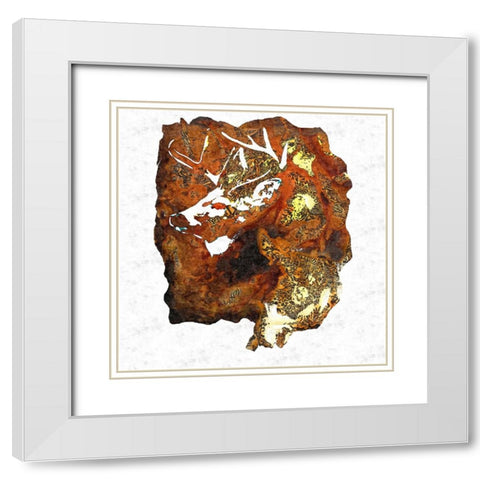 Deer M White Modern Wood Framed Art Print with Double Matting by Murray Henderson Fine Art