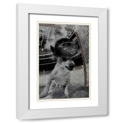 Goal Tender White Modern Wood Framed Art Print with Double Matting by Murray Henderson Fine Art