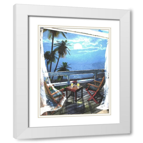 Moon Light Moments White Modern Wood Framed Art Print with Double Matting by Murray Henderson Fine Art