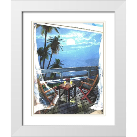 Moon Light Moments White Modern Wood Framed Art Print with Double Matting by Murray Henderson Fine Art