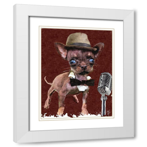 Ol Blue Eyes Ch White Modern Wood Framed Art Print with Double Matting by Murray Henderson Fine Art