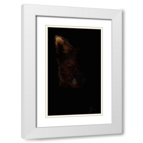 Out Fox White Modern Wood Framed Art Print with Double Matting by Murray Henderson Fine Art