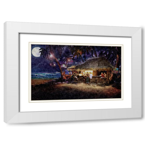 The Beach Bar White Modern Wood Framed Art Print with Double Matting by Murray Henderson Fine Art