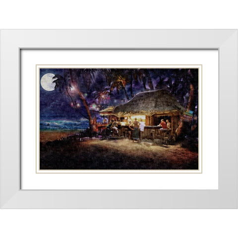 The Beach Bar White Modern Wood Framed Art Print with Double Matting by Murray Henderson Fine Art