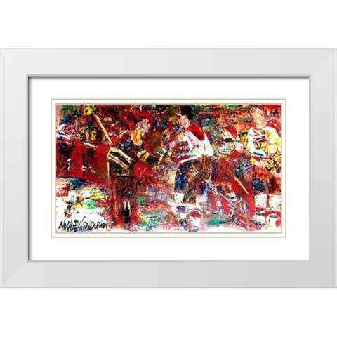 Rockets Handshake 1 White Modern Wood Framed Art Print with Double Matting by Murray Henderson Fine Art