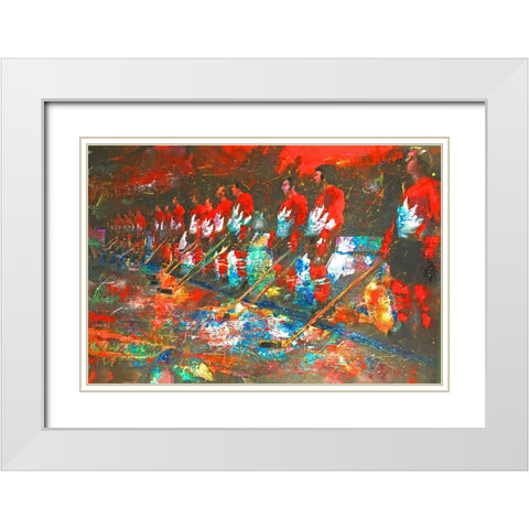 Team Canada 72 White Modern Wood Framed Art Print with Double Matting by Murray Henderson Fine Art