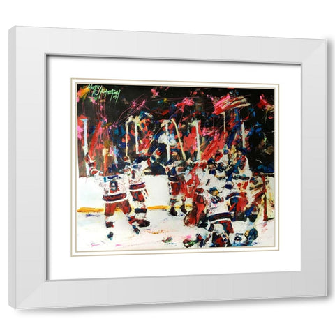USA Maricle On Ice White Modern Wood Framed Art Print with Double Matting by Murray Henderson Fine Art