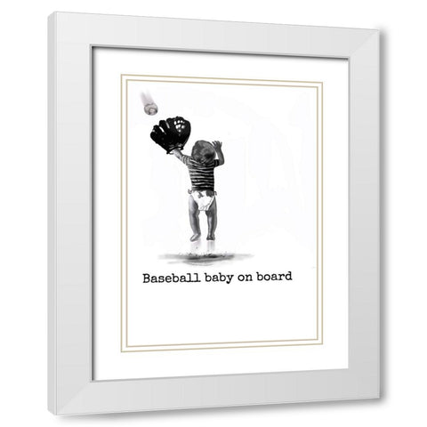 Baby Base 1 White Modern Wood Framed Art Print with Double Matting by Murray Henderson Fine Art