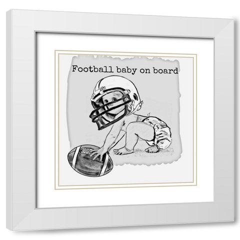 Football Baby1 White Modern Wood Framed Art Print with Double Matting by Murray Henderson Fine Art