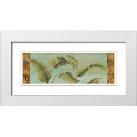 Palm Dance I White Modern Wood Framed Art Print with Double Matting by Zaccheo, John