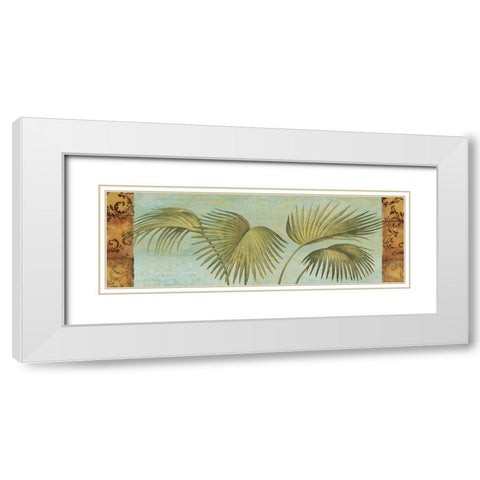 Palm Dance II White Modern Wood Framed Art Print with Double Matting by Zaccheo, John