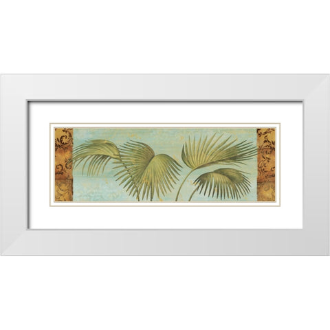 Palm Dance II White Modern Wood Framed Art Print with Double Matting by Zaccheo, John