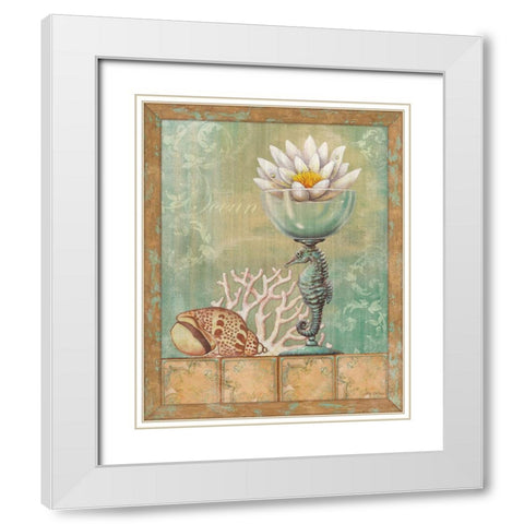 Ocean Escape I White Modern Wood Framed Art Print with Double Matting by Zaccheo, John