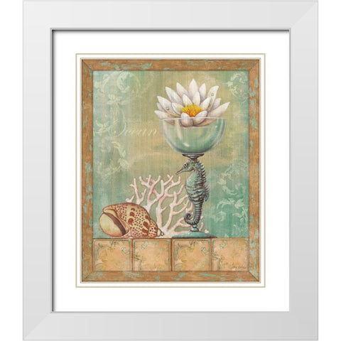 Ocean Escape I White Modern Wood Framed Art Print with Double Matting by Zaccheo, John