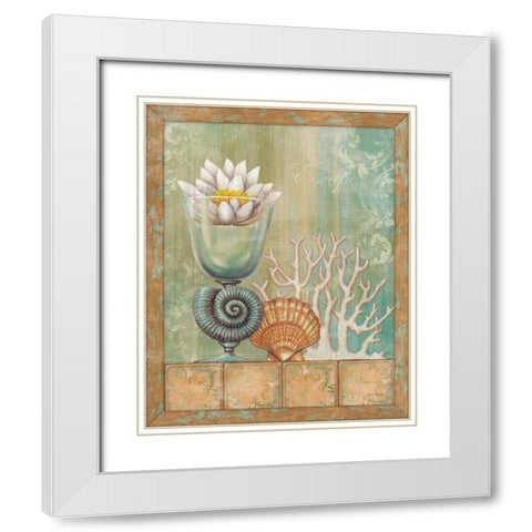 Ocean Escape II White Modern Wood Framed Art Print with Double Matting by Zaccheo, John