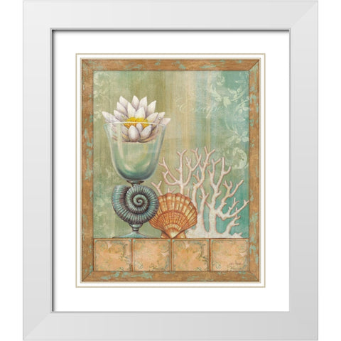Ocean Escape II White Modern Wood Framed Art Print with Double Matting by Zaccheo, John