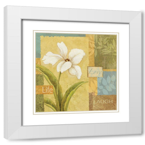 Words Of Gold I White Modern Wood Framed Art Print with Double Matting by Zaccheo, John