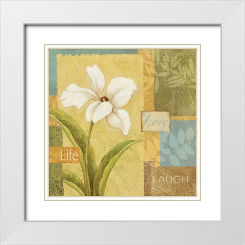 Words Of Gold I White Modern Wood Framed Art Print with Double Matting by Zaccheo, John