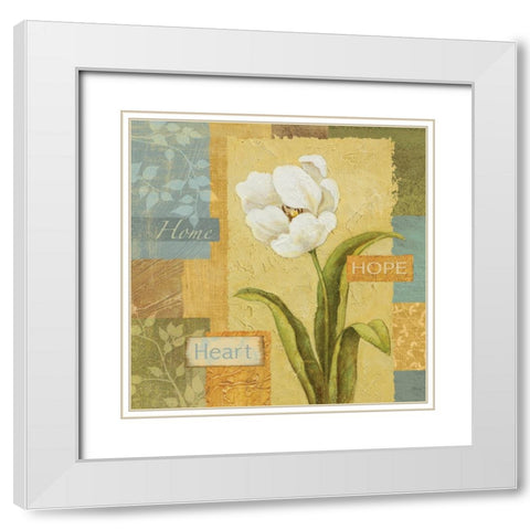 Words Of Gold II White Modern Wood Framed Art Print with Double Matting by Zaccheo, John