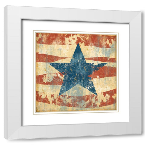 Old Glory I White Modern Wood Framed Art Print with Double Matting by Zaccheo, John