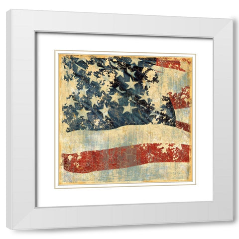 Old Glory II White Modern Wood Framed Art Print with Double Matting by Zaccheo, John