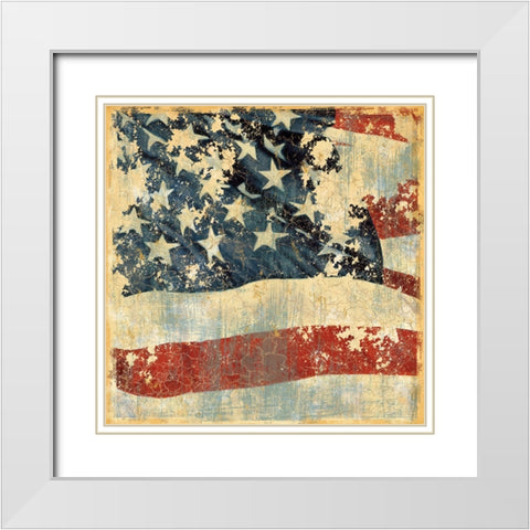 Old Glory II White Modern Wood Framed Art Print with Double Matting by Zaccheo, John