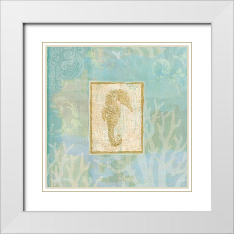 Seahorse I White Modern Wood Framed Art Print with Double Matting by Zaccheo, John