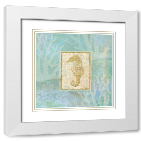 Seahorse II White Modern Wood Framed Art Print with Double Matting by Zaccheo, John