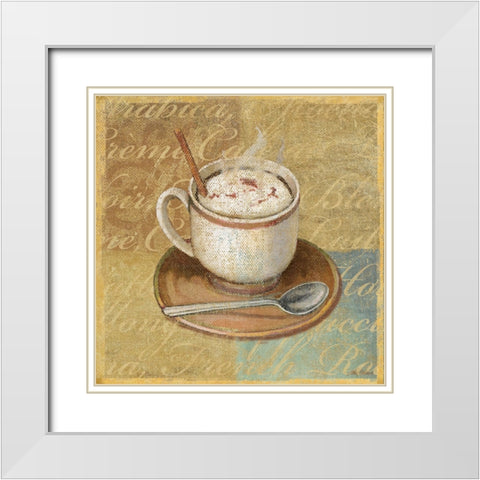 Coffee Blend I White Modern Wood Framed Art Print with Double Matting by Zaccheo, John