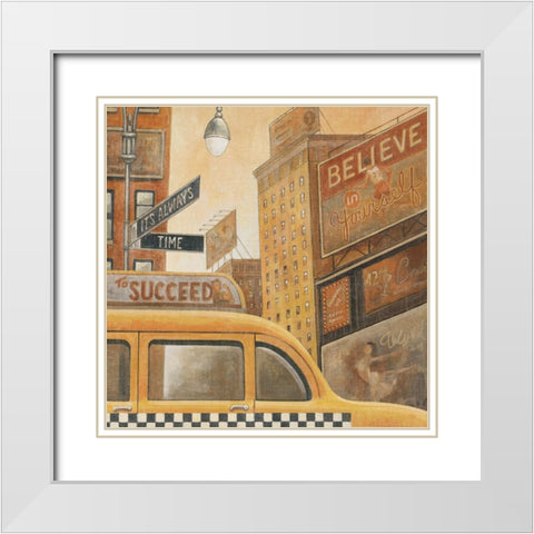 Urban Thoughts I White Modern Wood Framed Art Print with Double Matting by Zaccheo, John